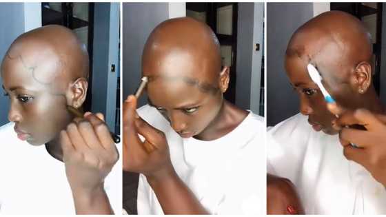 Bald lady shows women how to get perfect edges, video amuses internet peeps