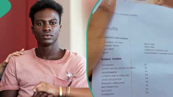 Boy screams in video after discovering he got 8 F9s in WAEC, Nigerians react to his result