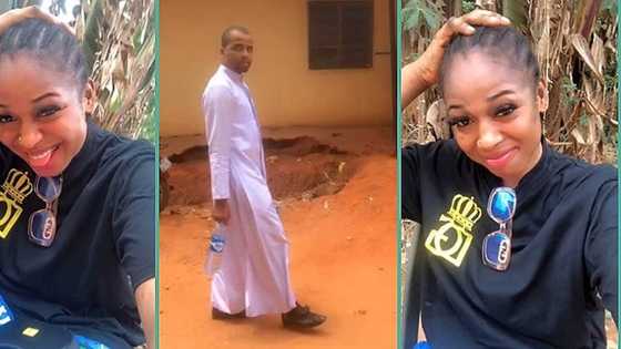 "You are so handsome": Lady who has feelings for Reverend father takes bold step in video