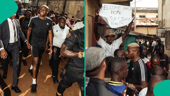 Massive crowd welcomes Victor Osimhen back to Olusosun on his return to childhood home