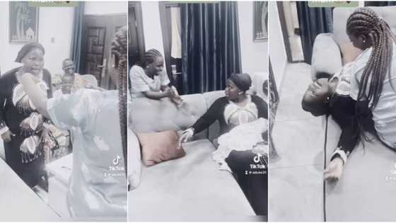 "She couldn't believe her eyes": Nigerian lady surprises her mum with return after 4 years abroad