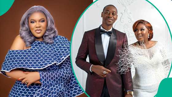 Toyin Abraham visits Lateef Adedimeji and wife, video of her exchanging pleasantries gets many talking
