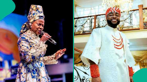 Angelique Kidjo shares sweet throwback photos with Davido, he reacts: "See how she respects him"