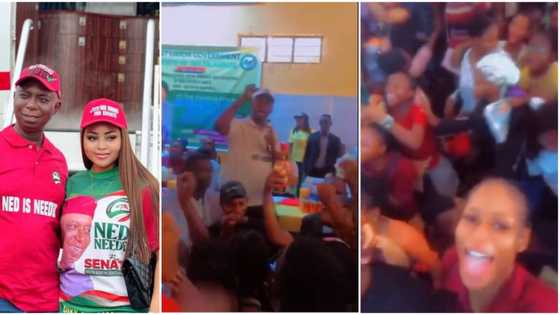“So embarrassing”: Video shows Nigerians chanting Obi’s name as Regina Daniel’s husband Ned campaigns to them