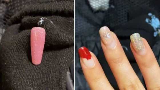 Lady exposes husband after finding pink press-on nail in his suitcase on his return from 'business trip'