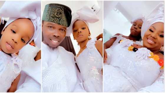 Na you rich pass: Fans gush as comic actor Ijebu flaunts beautiful daughters in family video