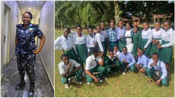Kind Nigerian police officer pays school fees of 19 students in SS3, many people react