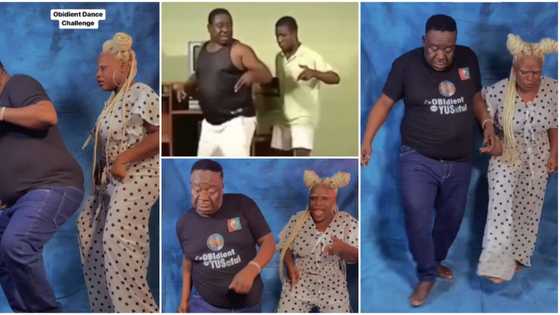 Actor Mr Ibu recreates dance steps from old Nollywood movie with grown-up daughter, fans gush over new video