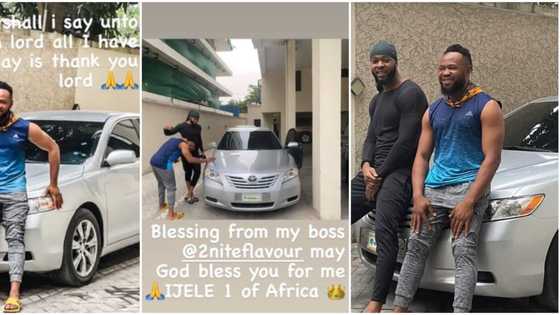 Singer Flavour massively comes through for his childhood friend, buys him a car