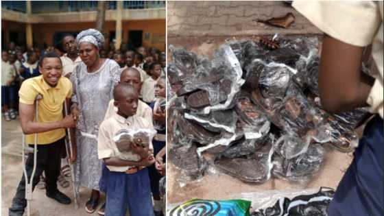 Nigeria's physically challenged teacher Michael Showunmi spends part of his earnings providing for students in Lagos (see photos)