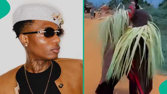 Video of Masquerades dancing, singing to Wizkid's Kese trends: "Na Davido dey inside de perform"