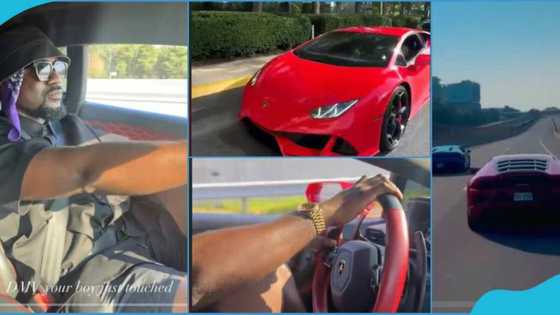 Sarkodie: Ghanaian rapper drives expensive Lamborghini abroad, video amazes many