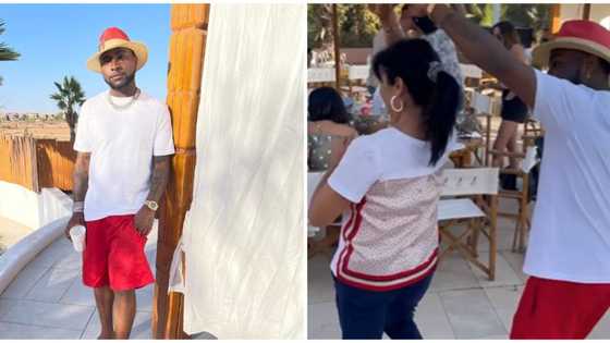 Davido 'hijacks' two oyinbo grannies in Morocco, makes them blush, laugh sweetly as they all dance together