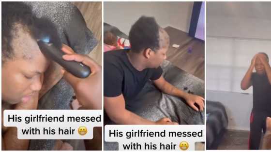He woke up shocked: Lady messes up boyfriend's hair with a clipper while he slept in video, then wakes him up