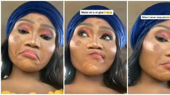 "Na acid rain?" Nigerians react as lady's birthday shoot makeup gets ruined by rain