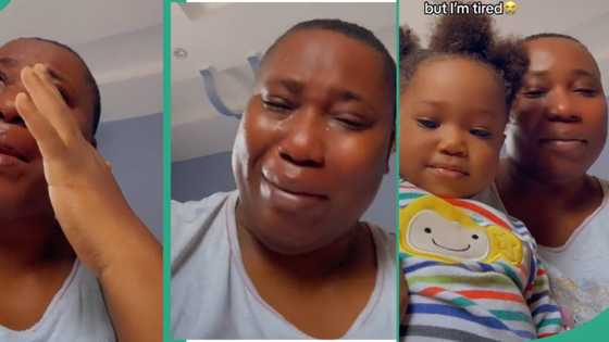 Nigerian woman in profuse tears as caesarean section changes her body system after she gave birth