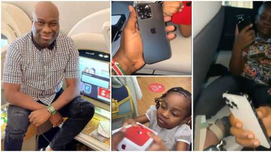 Amid Bobrisky drama, Mompha shows off his family as he buys wife and kids brand new iphone 13