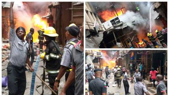 BREAKING: Again, fire guts Balogun market in Lagos (photos, videos)