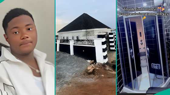 Young man builds massive bungalow from scratch, shows off luxury interior, Nigerians react