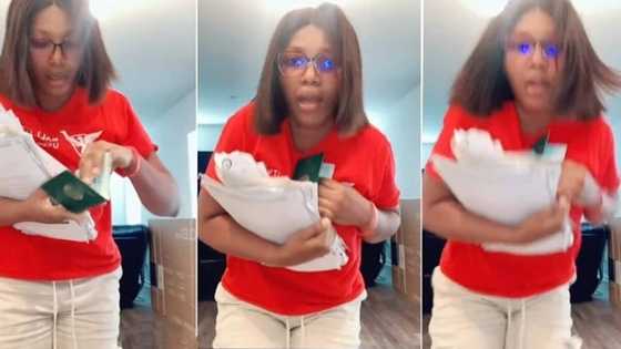 "I finally got my US visa": Lady bursts into uncontrollable tears, flaunts her passport in video