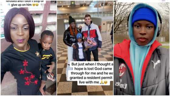 Visa approved: Emotional moment lady reunited with son she left behind to hustle abroad