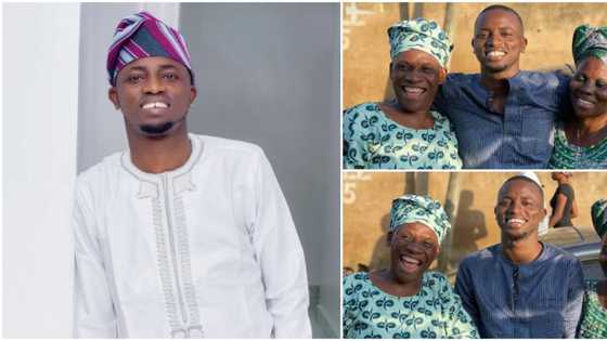 Aloma DMW happily poses with the 2 mothers who raised him from birth, says 'polygamy is beautiful'