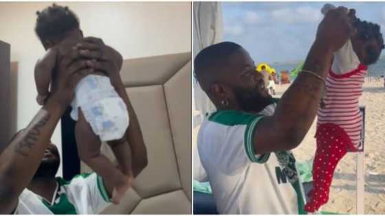 Beautiful video as Skales shares adorable moments with his cute little daughter: "Daddy's duty"