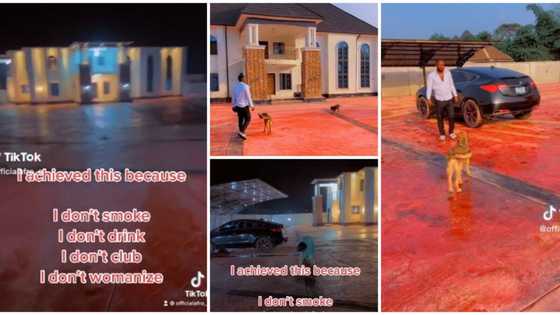 "I don't smoke, I don't drink": Nigerian man flaunts his fine spacious mansion in video, reveals how he did it