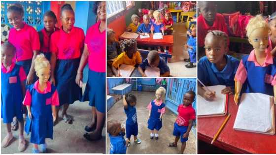 Lady dresses doll like human, puts it in school with other kids, videos of it learning in class wow people