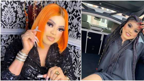 Reactions as lady cries out after getting disowned by father for drawing Bobrisky on her back