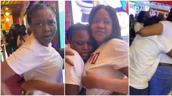 Lady cries a river, refuses to let go after seeing Toyin Abraham, actress says: "biggest moment in my life"