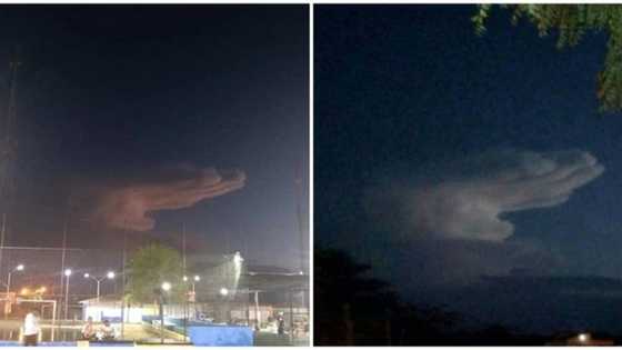 Ikon Allah: Mamaki ya rufe mutane yayin da suka ga katon hannu ya bayyana a sararin samaniya
