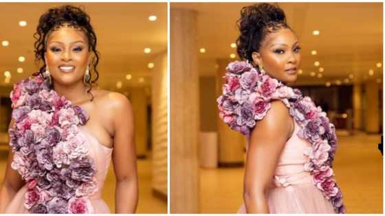 Nollywood actress Osas Ighodaro sports ethereal floral look for award show