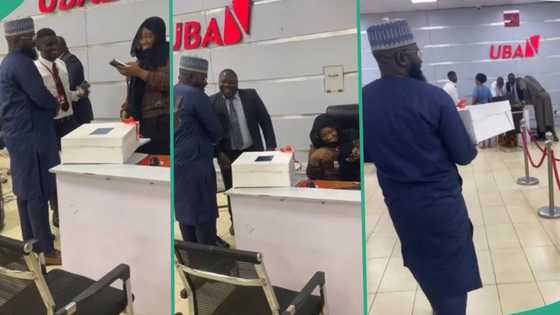 "I would enter the ground": Shy banker reacts as husband storms bank to celebrate her birthday