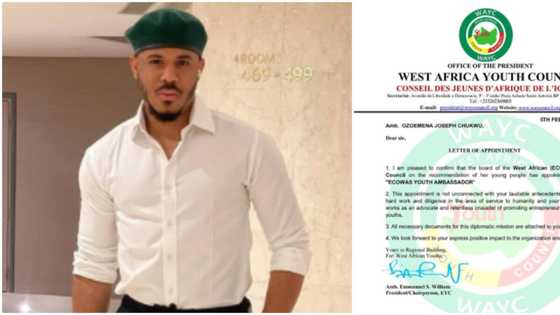 Fans react as BBNaija's Ozo becomes ECOWAS youth ambassador, flaunts appointment letter