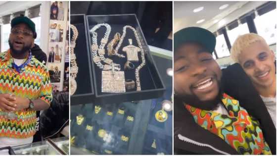 Davido pays a visit to his jeweller in Atlanta, flaunts diamond-studded accessories worth millions