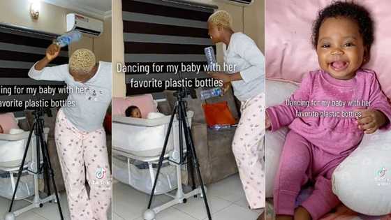 "Pikin just fine anyhow": Mum dances for newborn baby in sweet video, her reaction is priceless