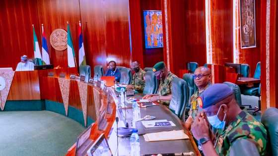 BREAKING: Photos emerge as Buhari presides over security meeting