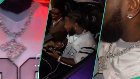 "Casual life investment": Burna Boy flaunts new $1m diamond necklace in viral clip, fans react