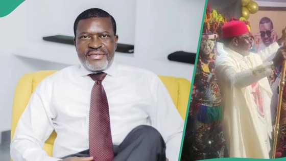 "Spectacular entrance": Drama as colourful masquerade ushers Kanayo O. Kanayo to 62nd birthday party