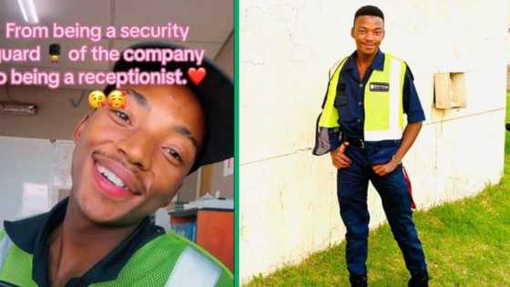 "CEO next?": Man celebrates going from security guard to receptionist of company