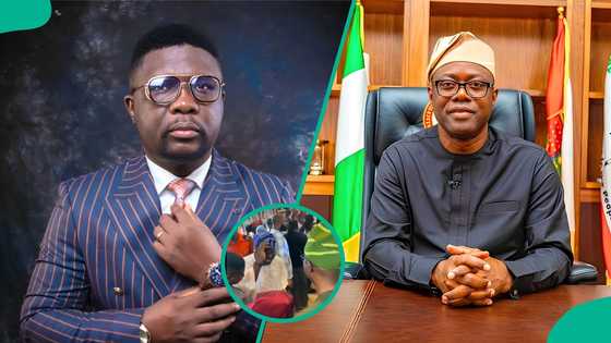 "See as dem bounce am": Netizens react as security stops Seyi Law from greeting Governor Makinde, video trends