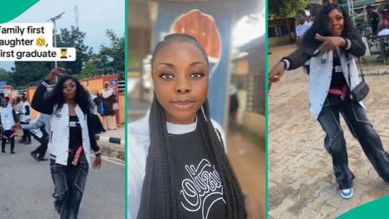 Nigerian lady celebrates as she becomes first graduate in her family, cute video goes viral