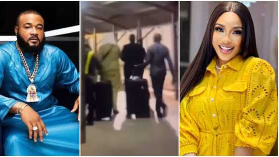 Mohbad: Tonto Dikeh happily welcomes Sam Larry as he sneaks back into Nigeria