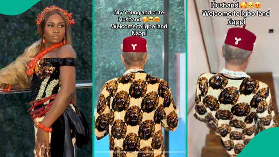 Nigerian lady goes viral after sharing video of 'cute Oyinbo' man who married her