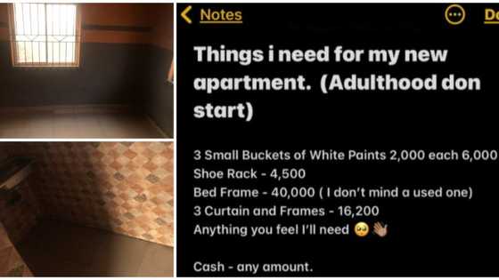 Nigerian man seeks help to furnish empty self-con after moving out of parents' house, photos cause stir