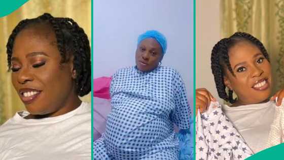 "12 years of shame has been broken": Nigerian woman emotional as she welcomes twin girls