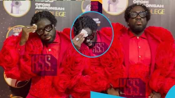 Wesley Kesse fails woefully as he rocks red outfit and wet curls to TGMA 24: "Unnecessary pressure"