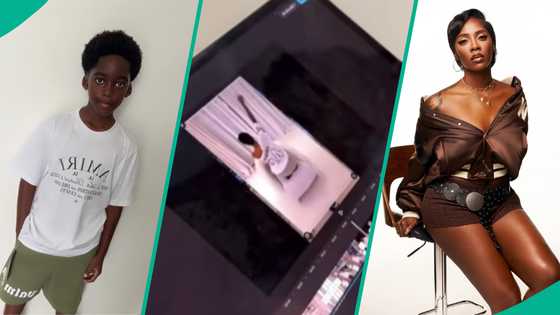 Tiwa Savage's son Jamil edits video of his mum whining waist, skill impresses many: "God Abeg"