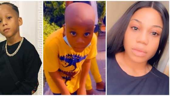 Toyin Lawani’s younger brother who is her son’s age-mate attends dad’s funeral